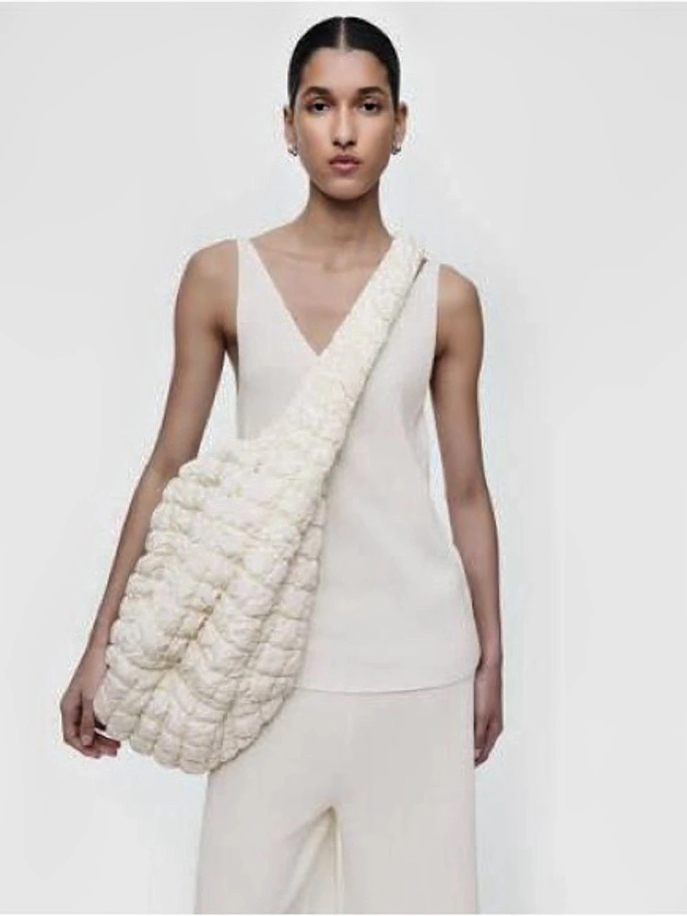 COS Oversized Quilted Shoulder Bag White